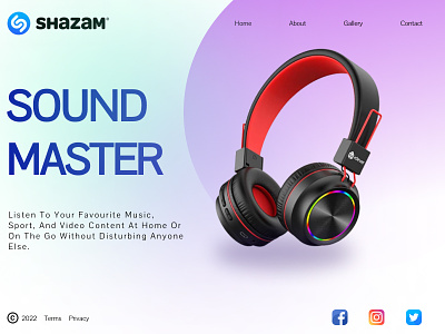 Headphones Sound Master app branding typography vector