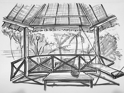 Zanzibar Hut africa black white copic markers drawing markers paper pen sketch sketchbook sketching zanzibar