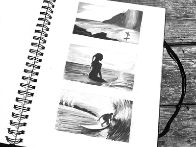 Surfer Sketch black white copic drawing markers monochrome paper pen sketch sketchbook sketching