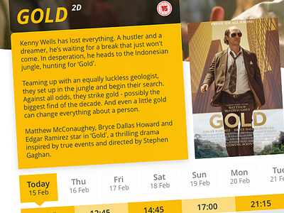 Gold - Booking Film Concept concept design films ios ipad minimalistic mobile simple ui visual