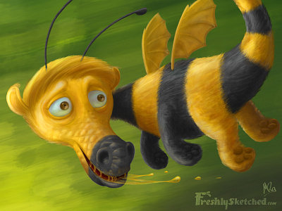 The Honey Dragon art character character design digital painting illustration photoshop wacom