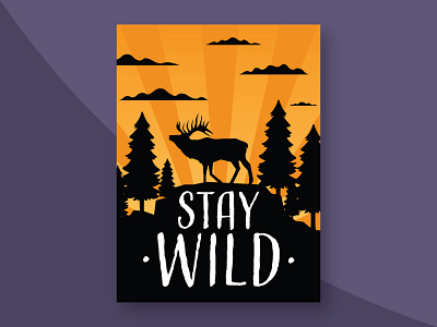 Stay Wild Elk adventure branding colorful design graphic design illustration illustrator nature outdoors sticker travel