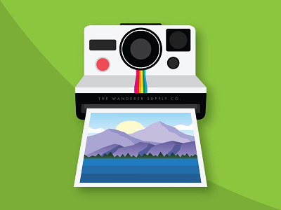 Polaroid Landscape Sticker colorful design graphic design illustration illustrator logo