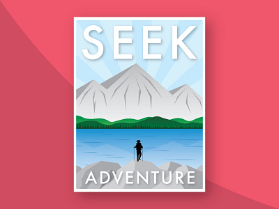 Seek Adventure Mountains Sticker colorful design graphic design illustration illustrator logo