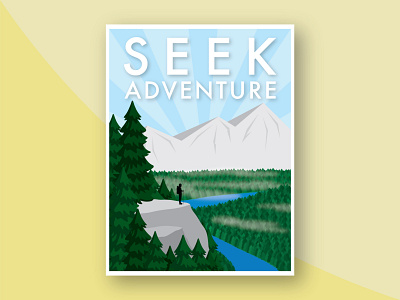 Seek Adventure: Mountain Themed Sticker colorful design graphic design illustration illustrator logo