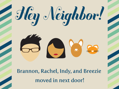 Hey Neighbor Card buttermilk card cat corgi neighbor