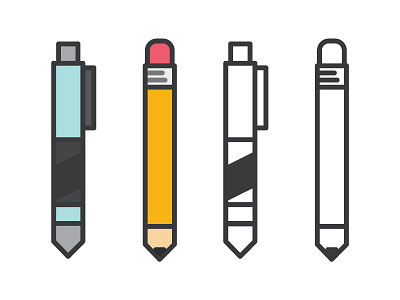 Pens And Pencils design icon pen pencil ui vector