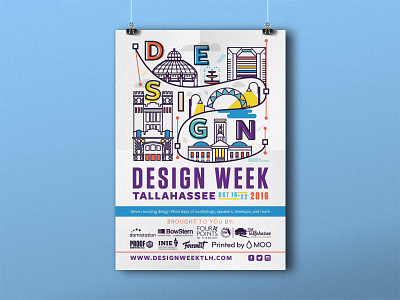 Design Week Tallahassee Poster design line art poster tallahassee week