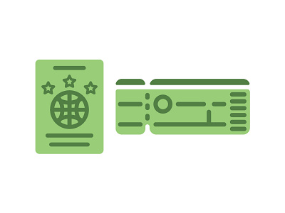 Travel green icon icons line passport ticket vector