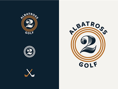 Albatross golf 2 albatross brand circle golf icon logo mark obsidian