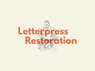 Letterpress Restoration graphic kelsey letterpress line lines restoration table top vector