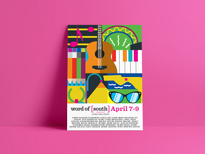 Wos Poster festival lisa loeb glasses poster print south tallahassee vector word of south