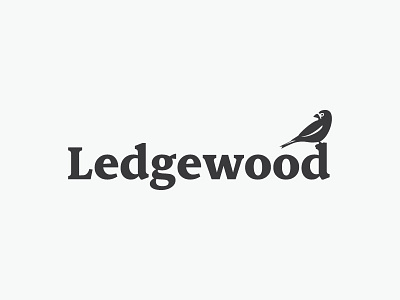 Ledgewood Logo bird ennore finch logo one color vector