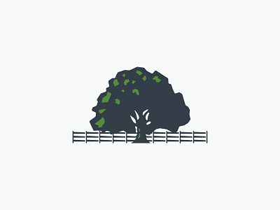 Oak Tree Ranch fence logo mark oak tree ranch tree vector