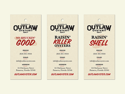 Outlaw Oyster Tags brand branding knife mark outlaw oyster tags