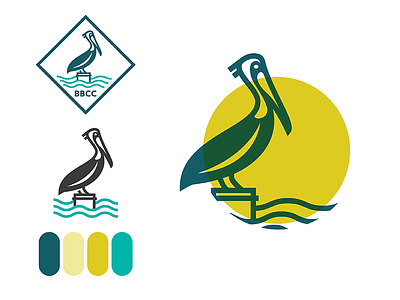 Some Branding Dev branding circle coast logo pelican water waves