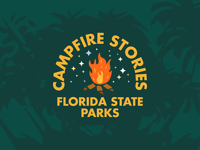 Campfire Stories brand camp camping fire florida illustator illustration logo park parks stars vector