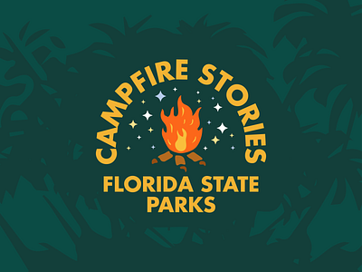 Campfire Stories brand camp camping fire florida illustator illustration logo park parks stars vector