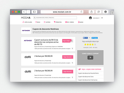 Modait Cupons Loja css3 html5 ui