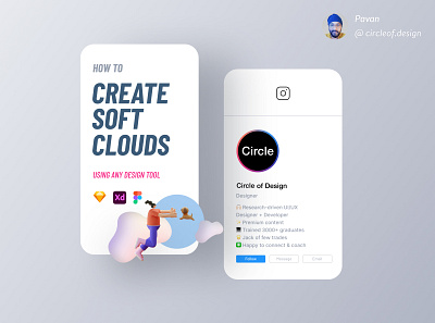 Soft Clouds 3d 3d art app branding card circle design figma illustration instagram instagram banner iphone logo new shot sketch tool tutorial ui ux