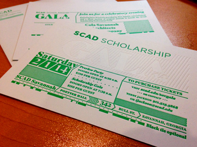 Scad Scholarship Gala Invites 2014 letter press