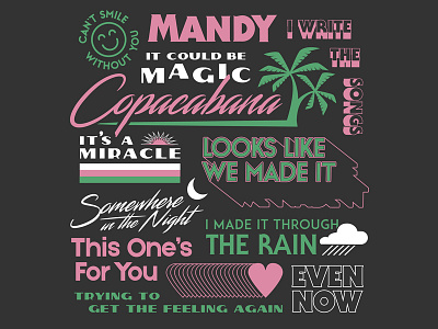 Barry Manilow Song Titles Tee