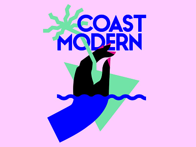 Coast Modern apparel band hand merch modern palm tree