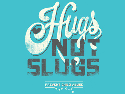 Hugs Not Slugs apparel hand drawn heart hugs illustration shirt type typography