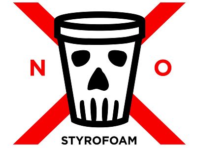 No Styrofoam graphic info graphic no simple skull symbol type