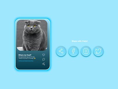 Social Share | hungry caty animal blue cat hastag share share media social social media social share