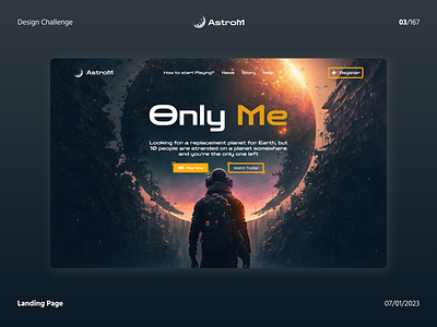 Design Challenge Day 3 | Landing Page - AstroM