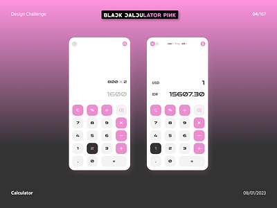 Design Challenge Day 4 | Calculator - BlackCalculatorPink