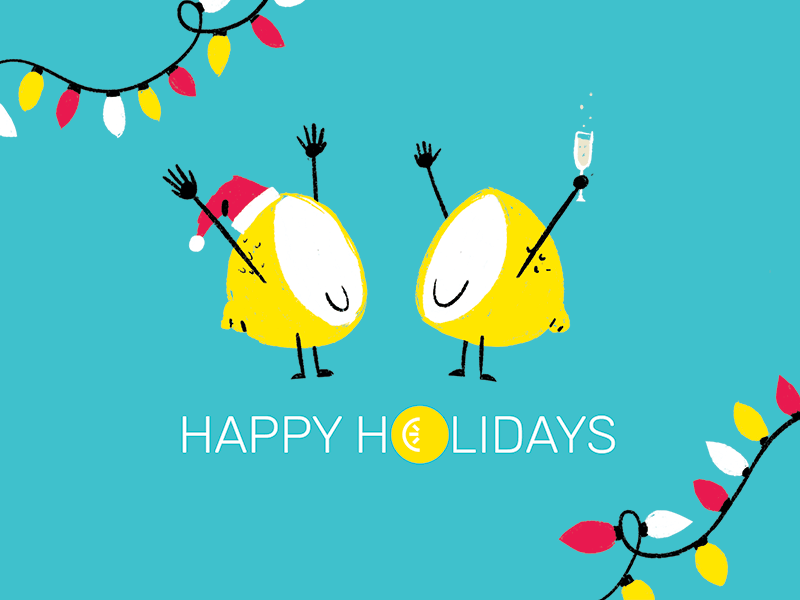 The Good Lemon Holiday Card animated holiday card lemons
