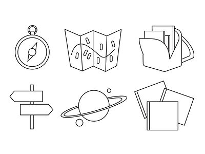 "Exploring Books" Icons - In Progress black and white icons line art wip work in progress