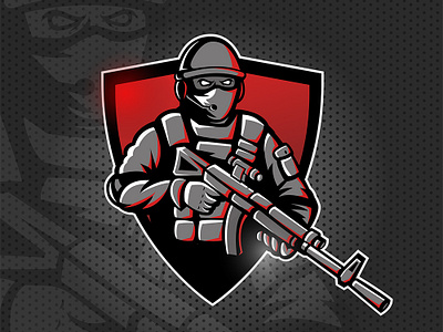 Soldier mascot logo balaclava design e games illustration lettering logo mascot mascot logo mask