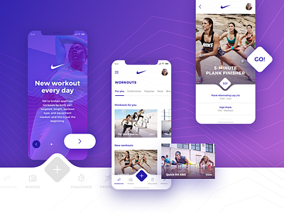 Nike Training App app design ios iphonex iphonexs nike sketch training ui ux workout