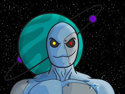 Space Cyborg animation cartoon challenge cyborg digitaldraw draw drawing illustration planet space space cyborg universe