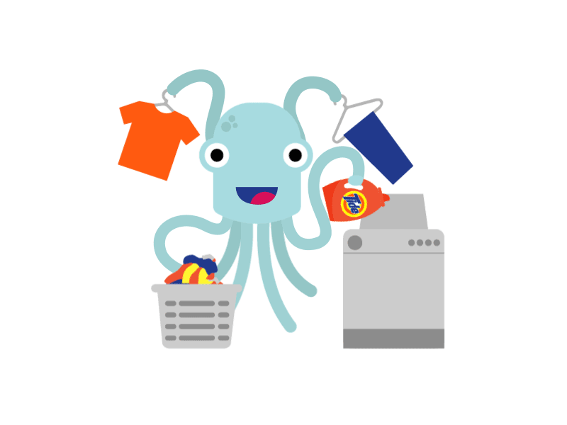 Tide Octopus after effects animation illustration laundry machine octopus tide wash