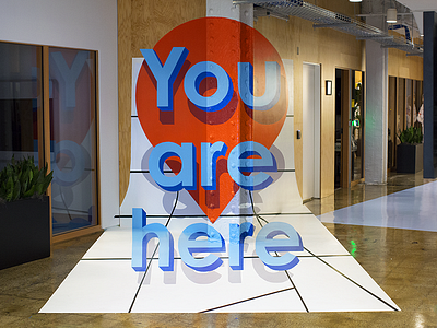 "You Are Here" Mural anamorphic mural art design mural typography you are here you are here mural