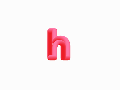 H is for... 3d h line pink