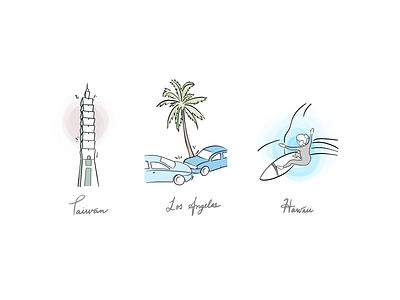Illustrations - places art cities designer digitalart hawaii illustration illustration art illustration digital illustrations illustrator los angeles san francisco taiwan