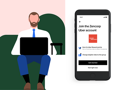 Uber for business opt in page