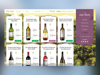 WineWorld - E-store webdesign