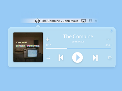 Daily UI #009 — Music Player 009 blue dailyui ios music music player widget