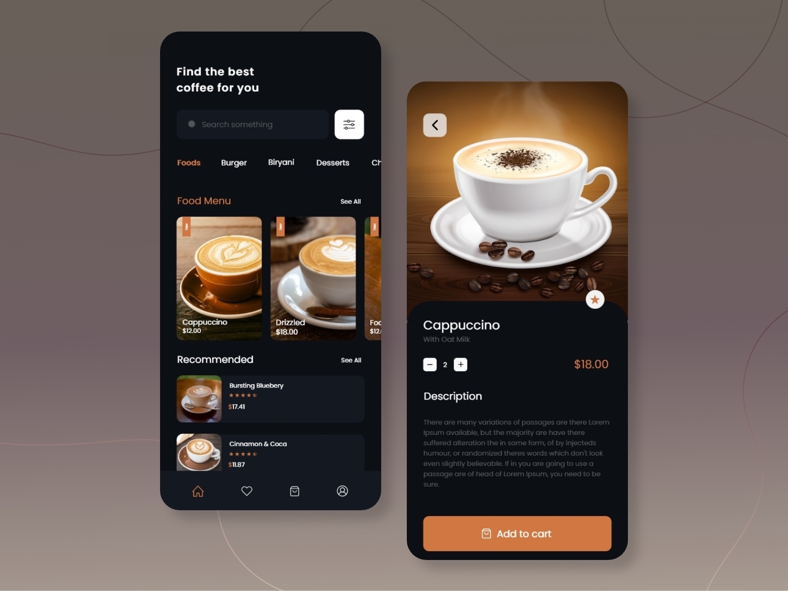 Coffee App by Vrun1152 on Dribbble