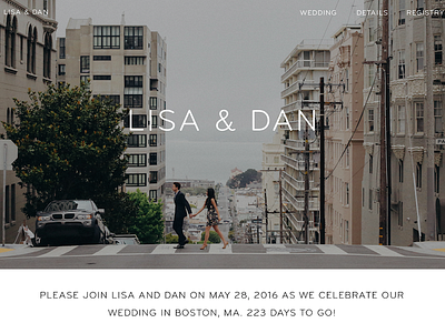Wedding Website: Lisa & Dan personal photography web design wedding