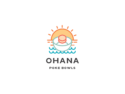 Ohana Poke bowl fish logo poke