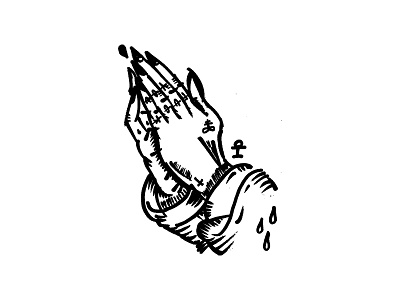 Lord's Prayer flash hands illustration praying tattoo