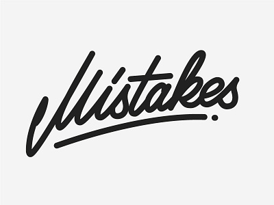 Mistakes black white lettering logo stroke