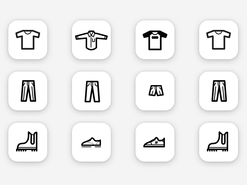 Free clothes icon set